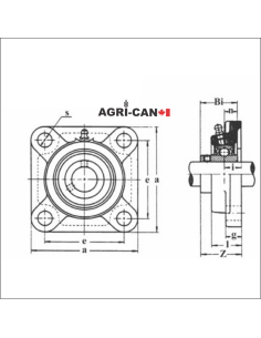 4-Bolt Flange Bearing with Set Screws 2