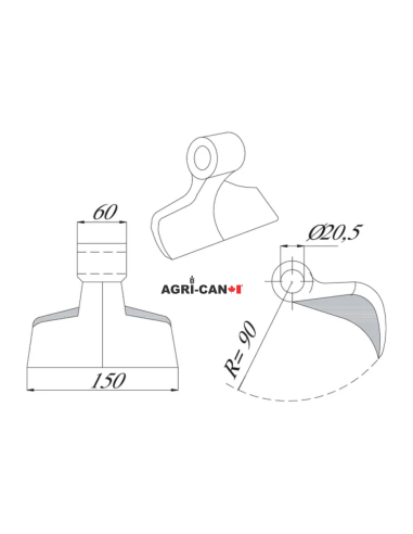 Marteau broyeur pour Maschio, Humus et Sicma
