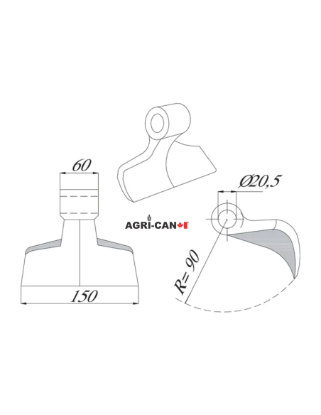 Hammer Flail for Maschio, Humus, and Sicma