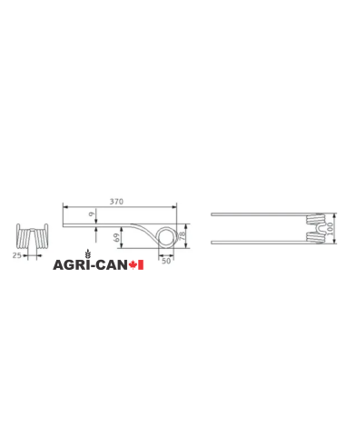 Tedder Tine for Kverneland / Taarup / Vicon /...