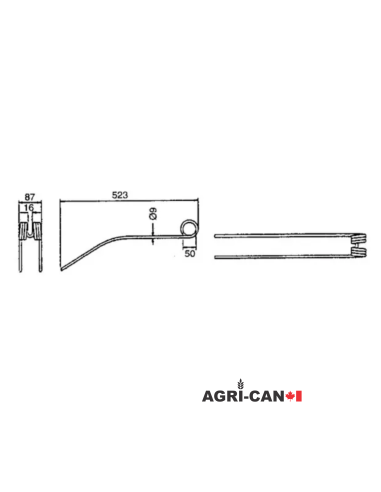 Dent pour râteau gyro andaineur Claas - Série...