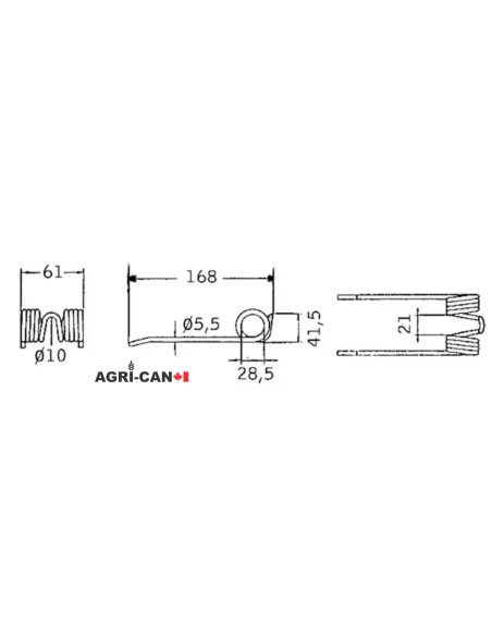 Pick-up tine for Deutz-Fahr Baler