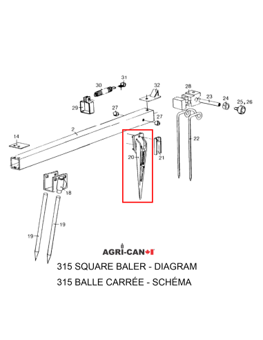 Baler Feeder Bar Tine for New Holland and Case IH
