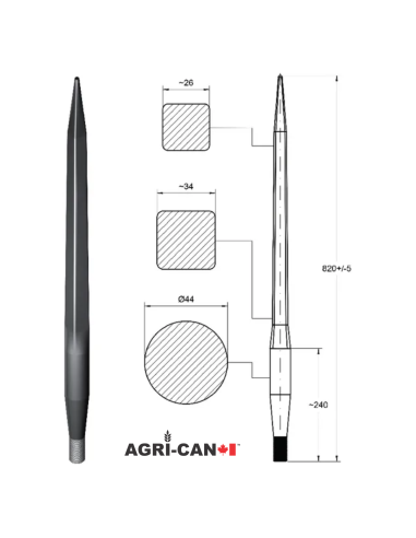 Pic à balle ronde de 32'' (820mm) - Droit -...