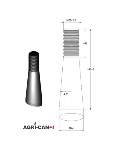Pic à balle ronde de 32'' (820mm) - Droit -...