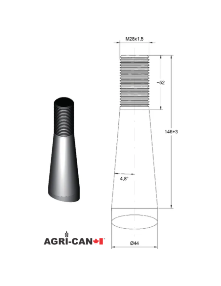 Pic à balle ronde de 32'' (820mm) - Droit - Kverneland Conus II