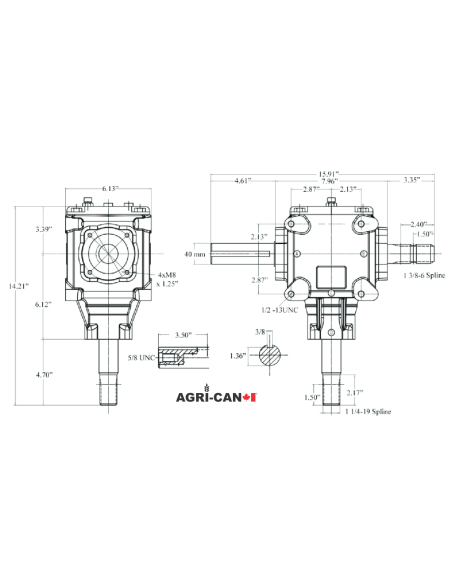Réducteur (Gearbox) T27D - 40mm - 540 RPM