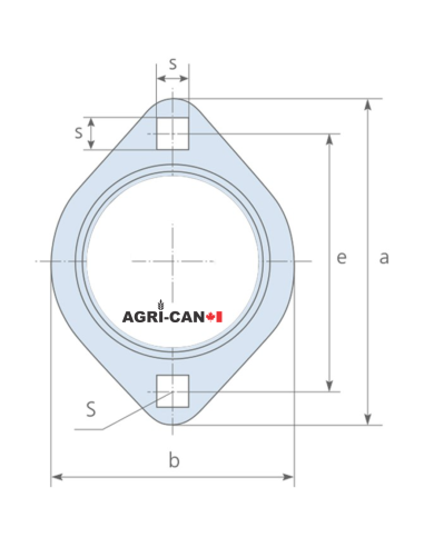 PFL208 - Flangettes 2 trous pour roulement à...