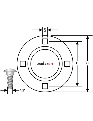 PF208 - Pressed Steel 4-Bolt Flangette