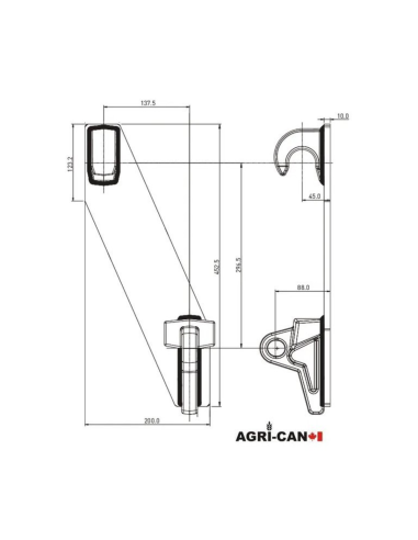 ALO Bracket set side view diagram