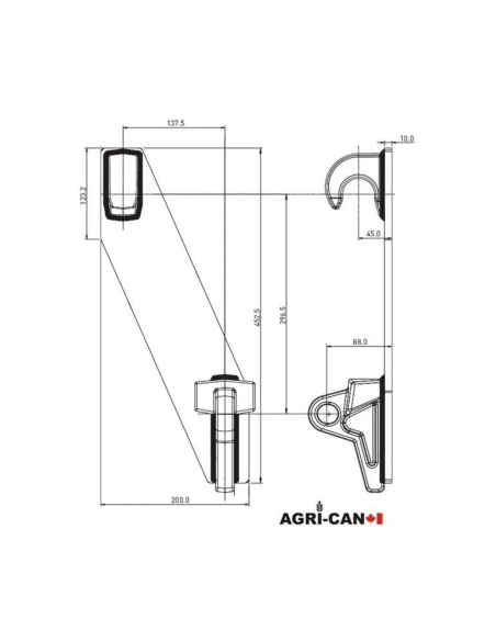 ALO Bracket set side view diagram