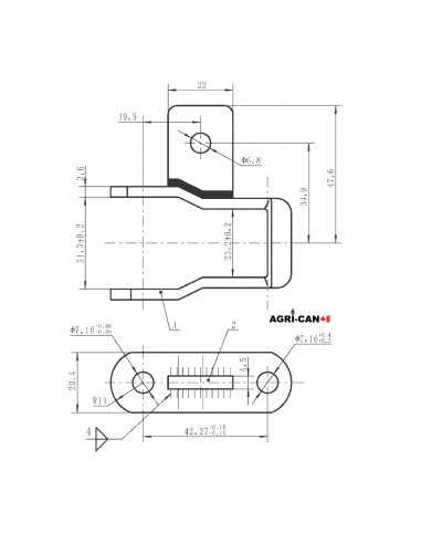 Connecting Link w/ attachment 662H - Pintle Chain
