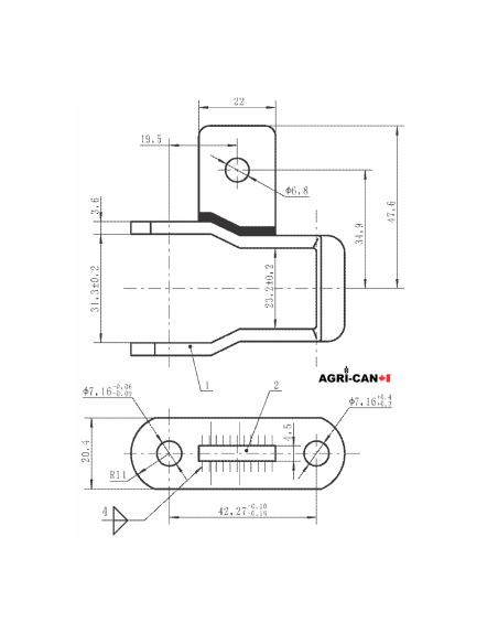 Connecting Link w/ attachment 662H - Pintle Chain