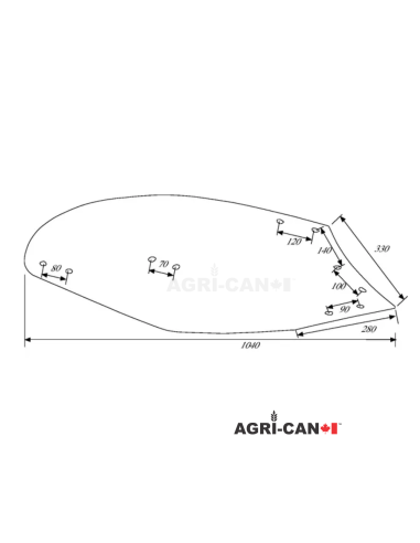 Moldboard RH Kverneland 14'' to 20'' - No.9