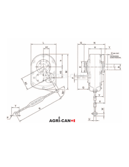 SMR Shaft Mount Gear Speed Reducer 25:1 - Size 2