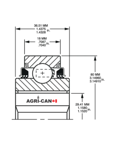 Ball bearing for disc harrow with 1 1/8'' axle. 2