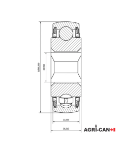 Disc Harrow Square Bore Bearing - 1-1/4'' 2