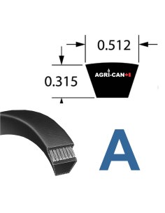 Classical V-Belt - A Section - 1/2''
