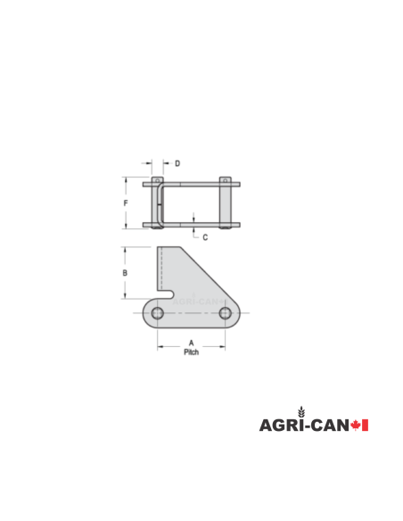 Chaine à convoyeur Premium 81X avec mailles Pusher Lug -  Assemblée - 10pi.