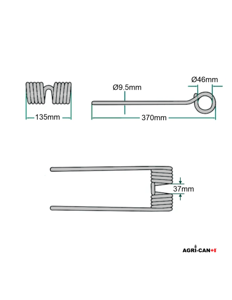 Tedder Tine for Claas Volto and Bautz