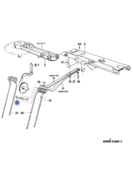 Tedder Tine fastener - OEM Vicon® PZ