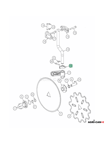 Clamp for coulter stem - OEM Kverneland