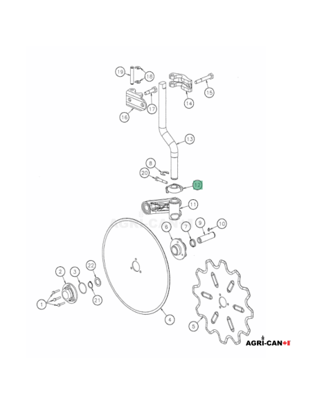 Clamp for coulter stem - OEM Kverneland