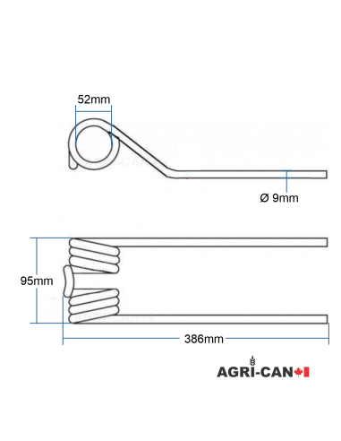 Fella Tedder Tine for series TH, D, DS, H, DH -...