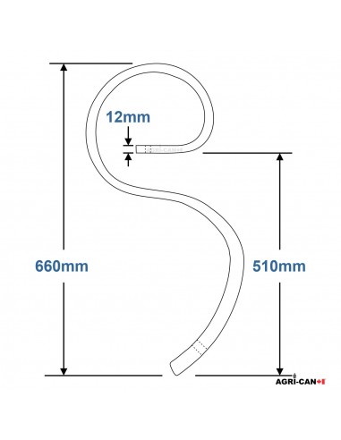 Dent en S pour vibro 32 x 12 x 660mm