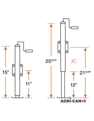 10" Swivel Jack Topwind Handle - 5000 Lbs