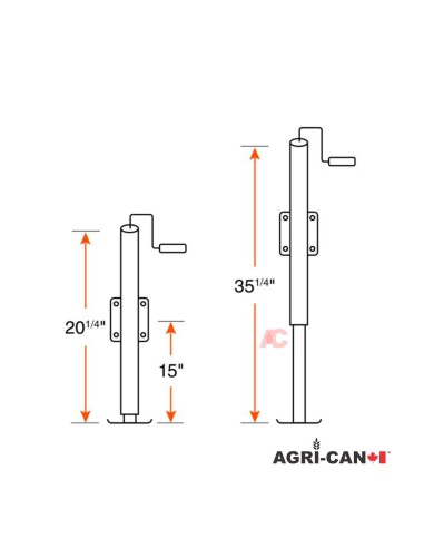 Vérin pivotant 15" poignée sur le dessus - 5000...