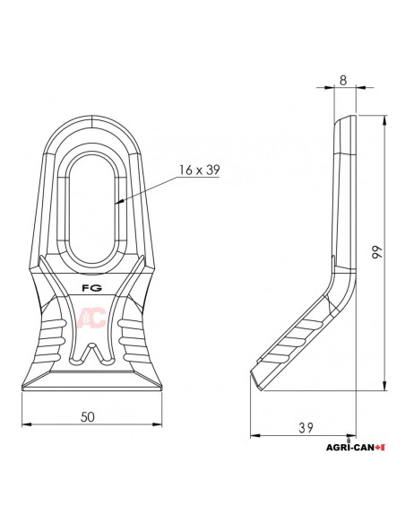 Couteau à fléau universel Millenium™ pour Kuhn, Bomford, Turner, McConnel et autres - 10/Pqt