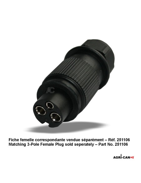 3-Pin Male Socket, Reverse DIN 9680 Type – 1964989C1