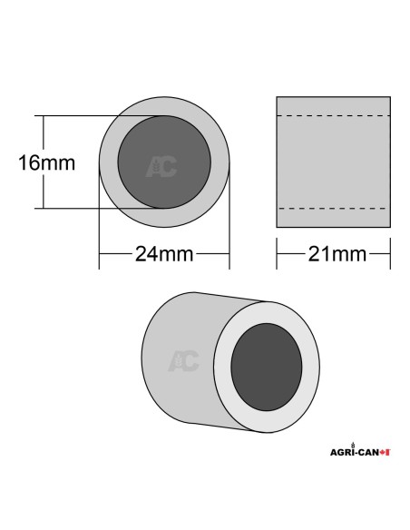 Spacer for Y-flail mounting - 21xØ16xØ24 - 6/Pack