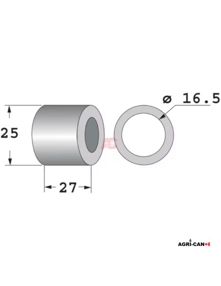 Spacer for Y-flail mounting - 27xØ16.5xØ24 – 6/Pack