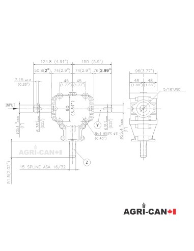Boîtier d’engrenage (Gearbox) pour souffleur à...
